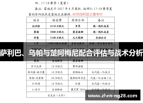 萨利巴、乌帕与楚阿梅尼配合评估与战术分析