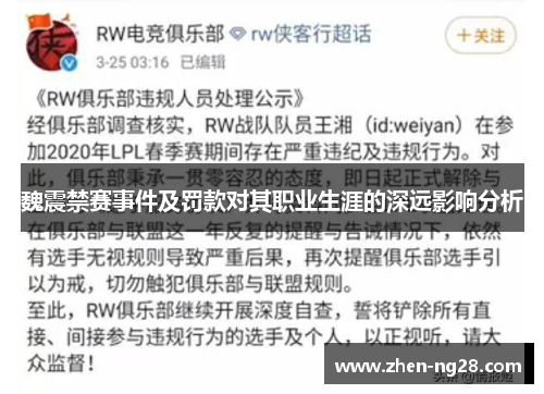 魏震禁赛事件及罚款对其职业生涯的深远影响分析
